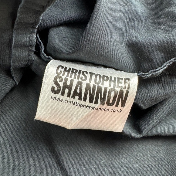 Christopher Shannon Mens Size L Button Up Short Sleeve Shirt Black - Picture 5 of 7